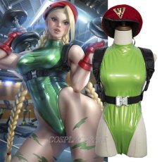 Photo1: Street Fighter V Cammy Green Cosplay Costume (1)